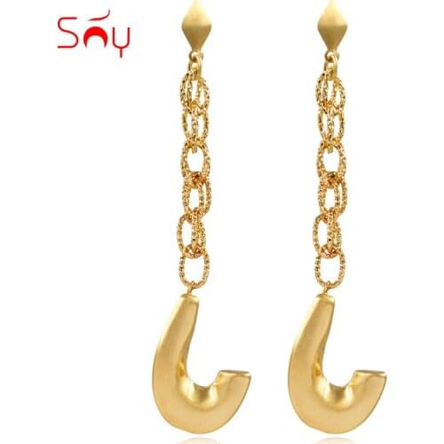 Sunny Jewelry Fashion Jewelry 2020 Long Drop Dangle Earrings For Women High Quality Copper Geometric Brazilian For Party Daily