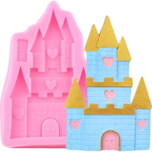 Princess Castle Silicone Molds House Baby Birthday Fondant Cake Decorating Tools DIY Baking Candy Chocolate Gumpaste Moulds