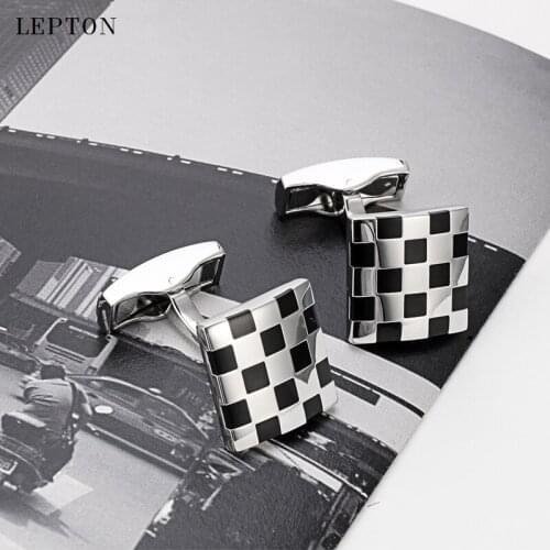 Hot black business enamel cufflinks for mens high quality square enamel cuff links button men wedding groom shirt cuffs cufflink