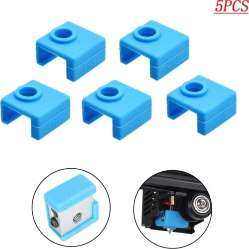 5PCS 3D Printer MK8 Protective Silicone Sock Cover Case for Ender 3 Heater Block of CR10,10S,S4,S5 Anet A8 MK7/MK8/MK9 Hotend