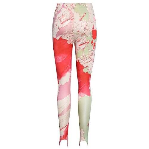 Print Hit Color Womens Trousers High Waist Slim Full Length Pencil Pants Streetwear Style Fashion Clothes 2021 New