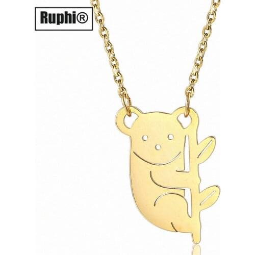Stainless Koala Animal Pendant Necklace jewelry accessories for Female