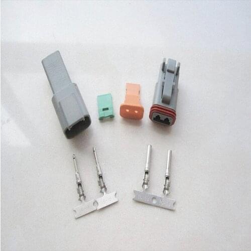 10sets/lot Deutsch DT 2 Pin/Way Waterproof Electrical Wire Connector Plug Socket Housing Kit DT06-2S DT04-2P