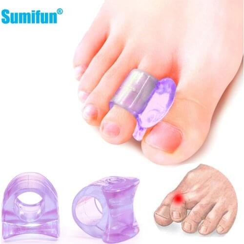 2/4pcs Purple Silicone Toe Separator Hallux Bone Corrector Straightener Thumb Corrector Spreader Overlapping Orthotics Pedicure