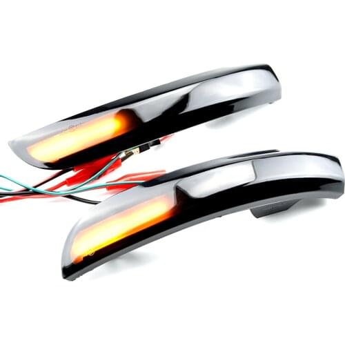 2pcs Dynamic Blinker Led Turn Signal Lights Smoked Flowing Rear View Mirror Lights Indicator For Ford Kuga Ecosport 2013-2018