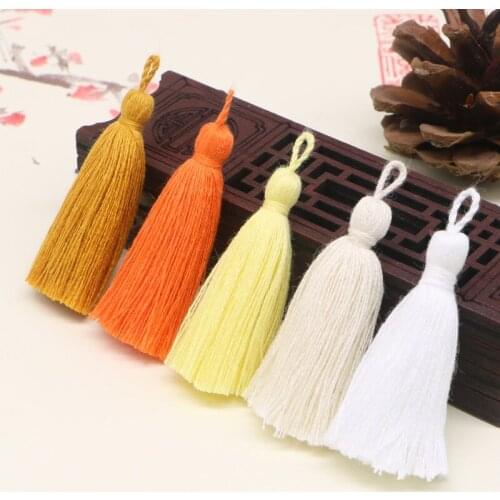 30pcs/lot 5cm Tassel Short Cotton Fringe DIY Pendant Bracelet Key Making Tassels Trim Craft Tassels Sewing Accessories