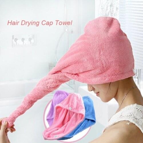 50Pcs/Lot Magic Microfiber Water Absorbing Hair Dry Turban Wrap Towel Bathing Shower Cap (10 Colors)