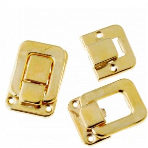 Free Shipping-10 Sets Golden Trunk Lock Purse Snap Clasps Jewelry Case Boxes Bag Making Lock Hasps Latch Hardware 28x40mm,J1844