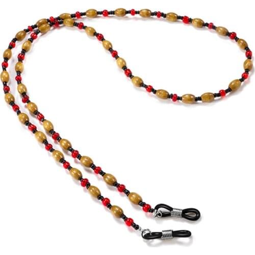 Fashion Reading Glasses Chain Sunglasses Cords Beaded Eyeglass Holder Neck Strap Eyewear Chains Wooden Glasses Rope Lanyard