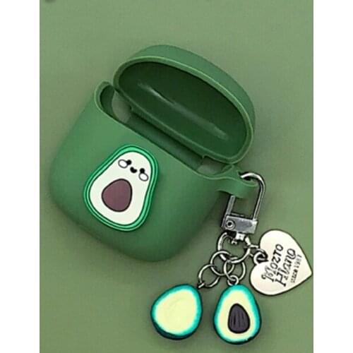 For JBL tune 220 Case cute Avocado cartoon keychain Silicone Wireless Bluetooth Earphones Cover for JBL t220 225 Protect case