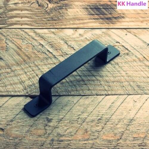 Black Pull Handle Heavy Duty Solid Cast Iron Sliding Barn Door hardware