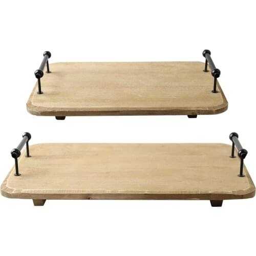 Wood Breakfast Tray Decorative Table Tray Bed Tray Table Tea Tray with Handles