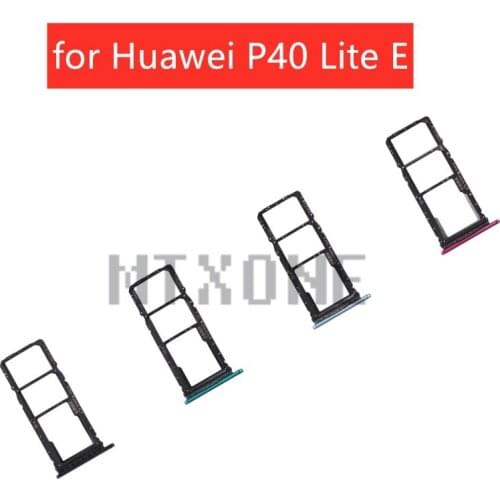 For Huawei P40 Lite E Card Tray Holder SIM Micro SD Card Slot Adapter Holder for Huawei P40 Lite E Repair Spare Parts Red