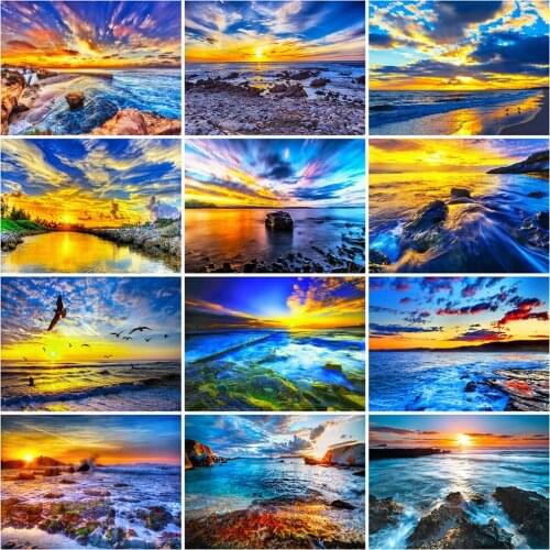DIY 5D Diamond Painting Beach Full Circle/Full Square Rhinestone Kit Cross Stitch Picture Mosaic Home Handmade Decoration