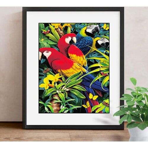 Diy Diamond Paintings Parrot Resin Full Round Cross Stitch Mosaic Diamond Painting Embroidery Home Decoration Unfinished
