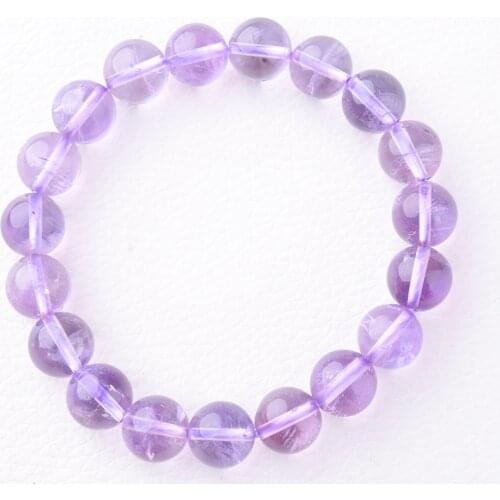 8“ Madagascar amethysts stone beads Stretch Bracelet