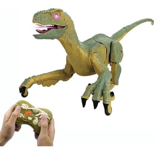 Electric Remote Control Dinosaur Toy With Light And Sound Walking Simulation Velociraptor Dinosaur Toy ChildrenS Toy Gift