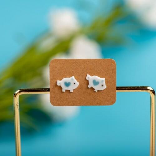 Porcelain Multicolor Ceramic Earrings Anti-allergic Cartoon cute little animal jewelry #LY525 bulk items wholesale lots weed