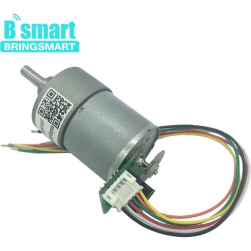 Bringsmart Photoelectric Encoder JGB37-3530A DC Gear Motor 12V Optical Encoder 12-1600rpm DC Mini Motor 24V DC Motor Reductor