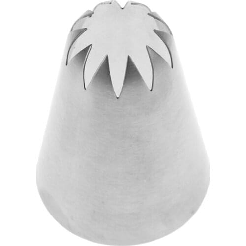 #C10 Large Size Piping Nozzle Cake Cream Decor Icing Tips 10 Teeth Close Star Pastry Nozzle