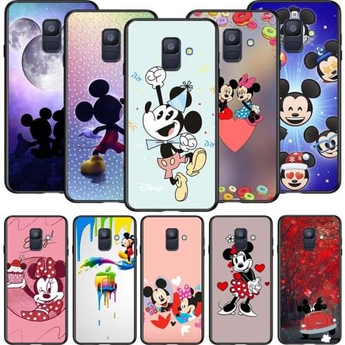 MicMickey Mouse Cute Smart Soft TPU For Samsung Galaxy A8 A9 A7 A750 A6 A5 A3 A6S A8S Star Plus 2016 2017 2018 Black Phone Case