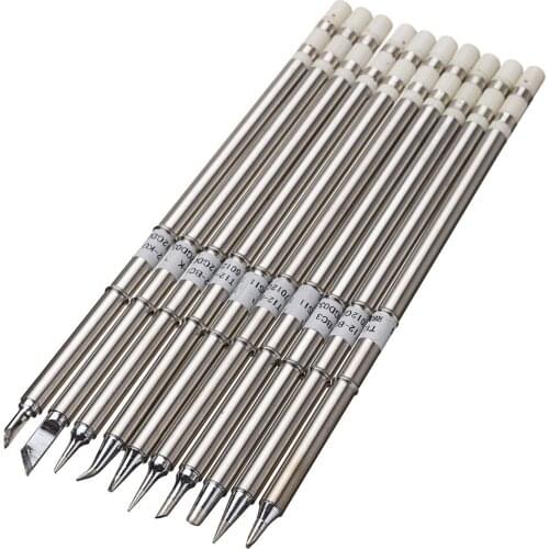 10pcs T12 Soldering Iron Tips Set for HAKKO FX951 FX952