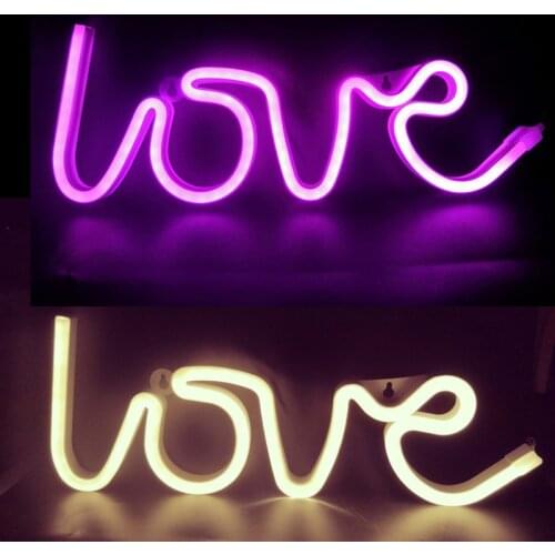 Love Neon Lights LED letter Love Shape Confession Valentines proposal wedding party Decoration Lights Battery USB LED light
