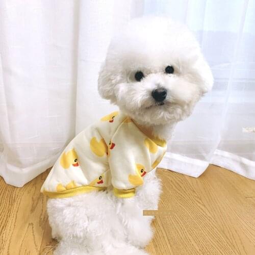 HOKERBAT Pet Autumn And Winter Plus Velvet Sweater Dog Clothes Puppy Clothes Teddy Is Warmer Than Bear Pajamas Cat Clothes