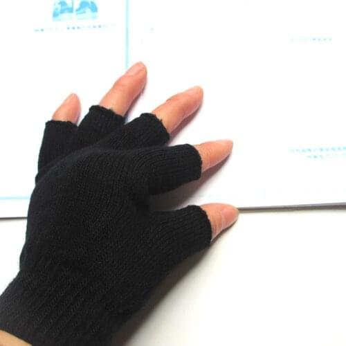 Women Mens fingerless gloves male without fingers winter gloves handschoenen winter hand warmer knitted balck gloves ladies