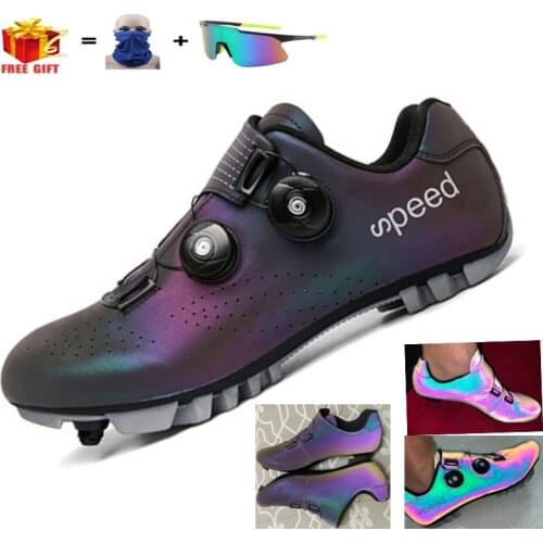 Professional Outdoor Cycling Shoes MTB Breathable Non-Locking Racing Road Bike Shoes Men Sneakers Non-Slip Cycling Bicycle Shoes