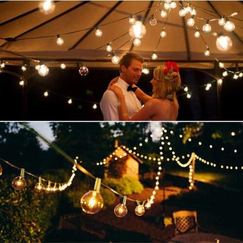 5M Outdoor Garland Street LED G50 Bulb Solar Energy String Light As Christmas Decoration Lamp For Home Indoor Holiday Lighting