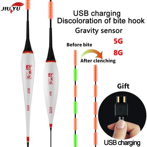 Smart LED Fishing Float USB charging High Sensitivity Alarm Fish Bite Color Change Electronic Buoy Fish Floating Bobber Stick