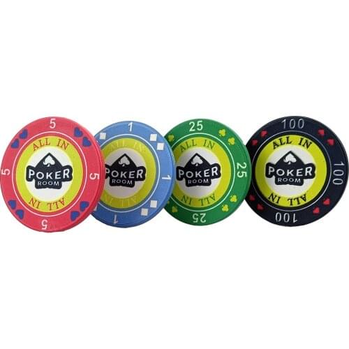 Poker Room ALL IN Customized Ceramic Chips Texas Poker Chips Professional Casino Round Coin Customizable Party Event Souveni