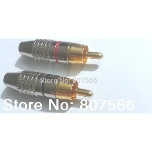 100 pcs RCA Plug Audio Video Locking Cable Connector Gold Plated New