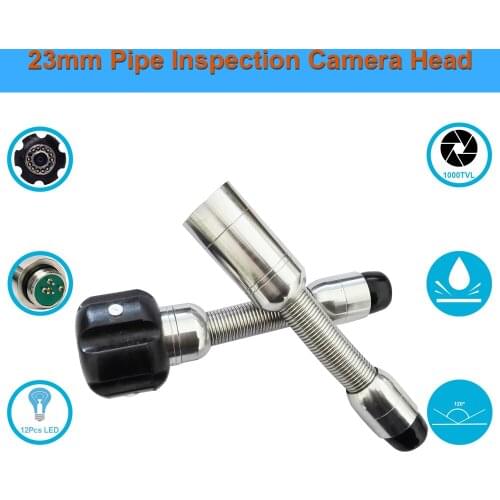 23mm Pipe Drain Sewer Inspection Camera Head Broken Replacement Repair Long Spring with 12pcs LED