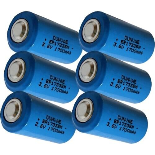 6PCS 3.6V 1700mAh ER17335M 17335 CR123A High magnification Lithium Battery Li-ion Batteries For CNC PLC Printing Machine Screen
