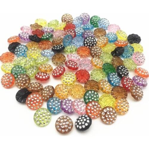 800pcs 13mm Crystal Mixed Acrylic Buttons Round Silver Drill Rhinestone Baby Fancy Button Coat Boots Sewing Clothes Accessory