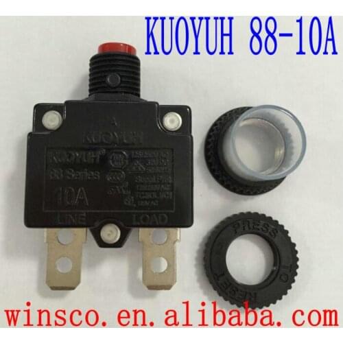 88-10A Red button Waterproof cap 100% NEW KUOYUH CIRCUIT BREAKER 88 SERIES 10A 10PCS/LOT