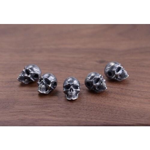 925 Sterling Silver Thai Mens Women SKull oxidized charm pendant DIY accessory A3195