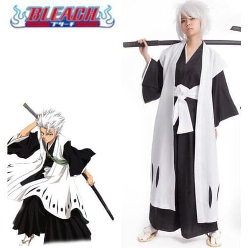 Anime Bleach Kyouraku Shunsui Kenpachi Zaraki Cosplay Costume White Cloak Coat Captain Cloak Halloween For Men No Black Kimono