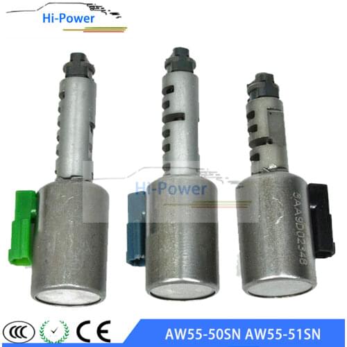 3PCS Transmission Solenoids AW55-50SN AW55-51SN AF33-5 AW235 RE5F22A for Volvo Saab Alfa Chevy Gearbox Solenoid Valve
