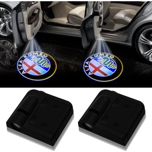 2pcs Wireless Led Car Door Welcome Light Laser Projector Logo Ghost Shadow Lights For Alfa alpha Romeo 159 147 156 Giulietta 147