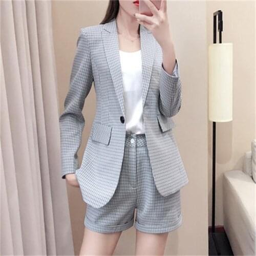 Blazers Women New Women Plaid Blazers and Jackets Suit Ladies Long Sleeve Work Wear Blazer Plus Size 4XL Casual Female Coat