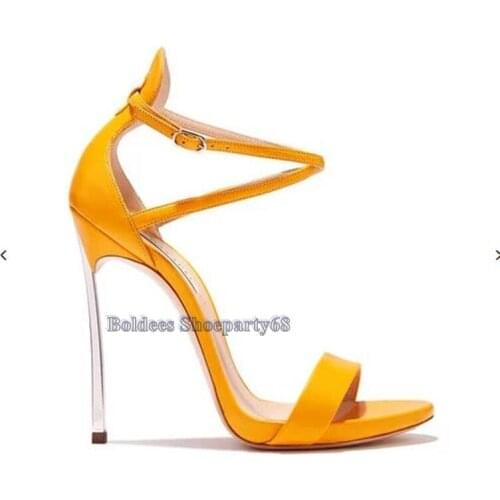 Fashion Blade Heeled Thin Straps High Heel Sandals Woman Back Strap Buckle Designer Shallow Summer Cross Band Dress Shoes Heels