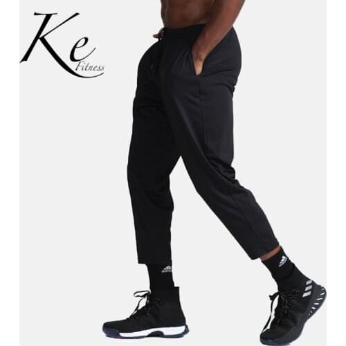 KE New straight thin sports black pants mens quick-drying breathable polyester casual running sports fitness pants men