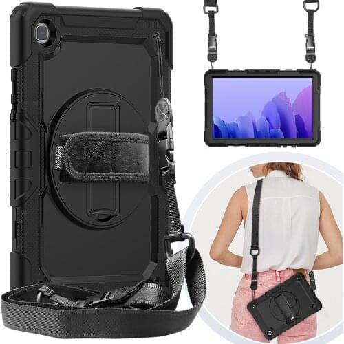 For Tablet Samsung Tab A7 SM-T500/T505 507 10.4" Case 360 Rotating Stand Hand Strap Cover Tab A7 10.4 2020 Protective Case+Strap