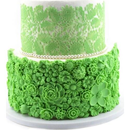 Large Sugar Flowers Mould Beautiful Detailed Cake Side Silicone Mold Perfect Traditional Wedding Cake Border Decorating Tools