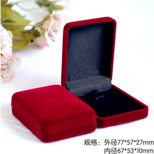 Hot Sale 1pcs/lot Black Dark Red Velvet Wedding Bride Jewelry Necklace Pendant Box Gifts Earrings Trinket Display Case Holder