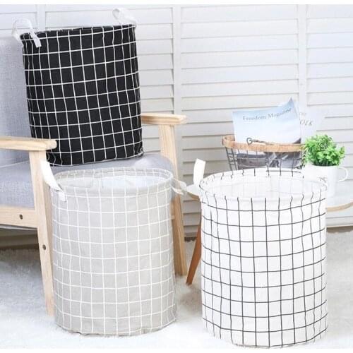 Sunshine Cotton Linen Laundry Basket Clothes Hamper Folding Storage Bag for Toys