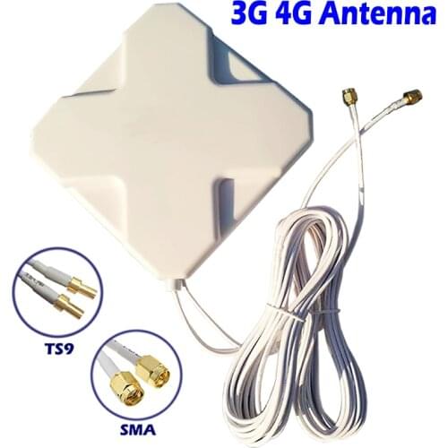 MIMO Antenna 3G 4G LTE GSM High Gain 35dB Dual head with Suction Cup for Booster Signal Amplifier Extender Router Mobile Hotspot